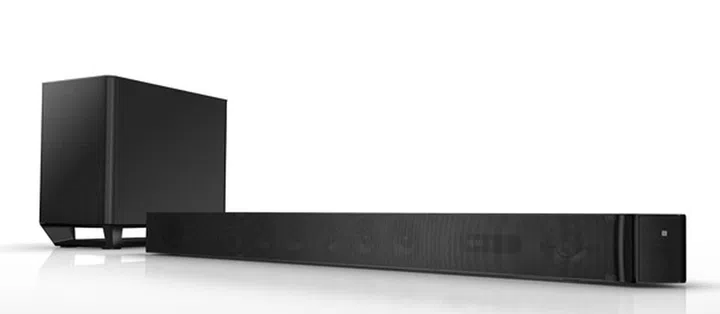 The HT-ST9 comes with a subwoofer for a full range of audio. 