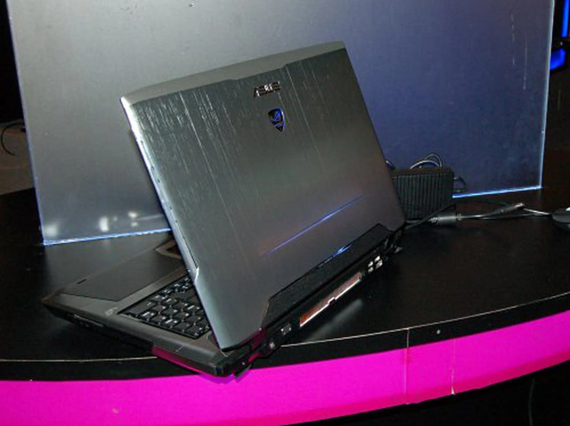 This was sitting at an empty corner, undoubtedly not setup yet. But, look at that shiny metalic cover. Can anyone say new 20-inch ASUS gaming monster?