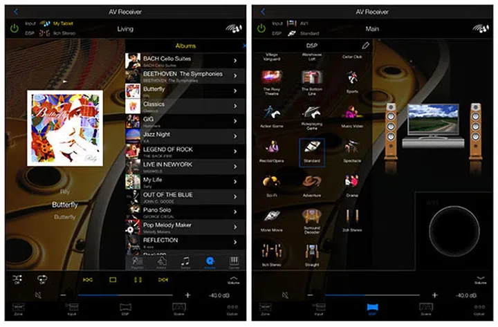 Yamaha's AV Controller app also works on iOS and Android tablets. (Image source: iTunes App Store.)