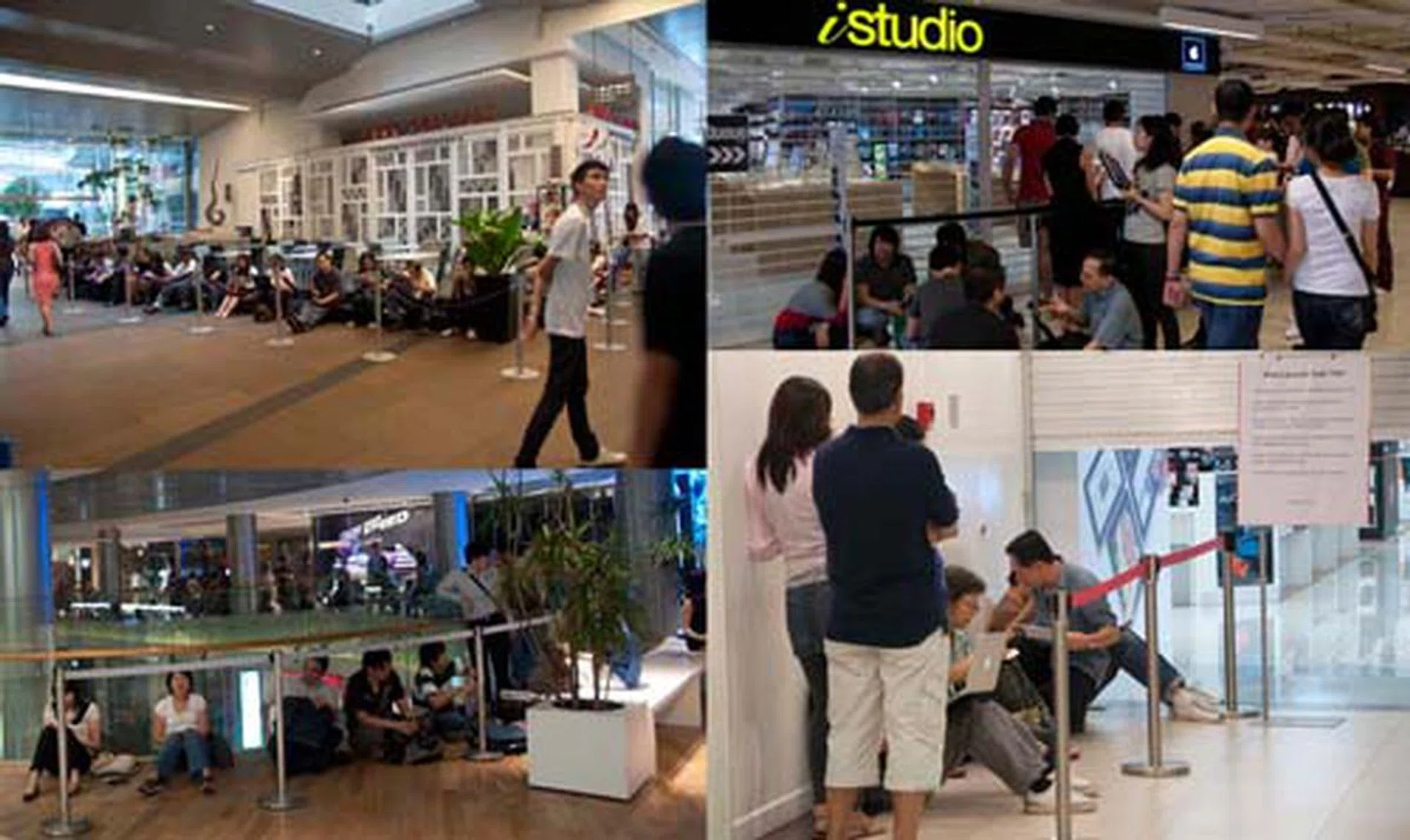 The launch of the iPad in Singapore around the various locations in Orchard Road. The one with the biggest queue is probably at Epicentre 313 Somerset. istudio @ Paragon too had a longish queue, while ION's Epicentre was decent. The shortest queue we could find was at Best Denki at Takashimaya, but they had only 60+ units. (Click for larger image)