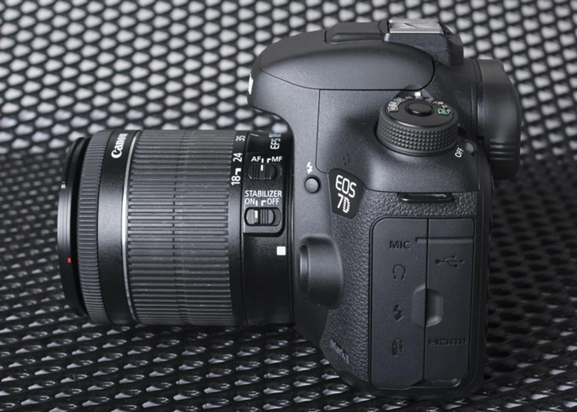Your usual Mic, USB and sync ports are all on the left side of the camera.