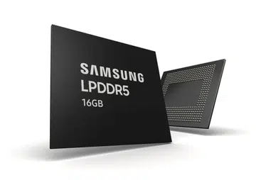 Samsung's 16Gb LPDDR5 DRAM. <br>Image source: Samsung