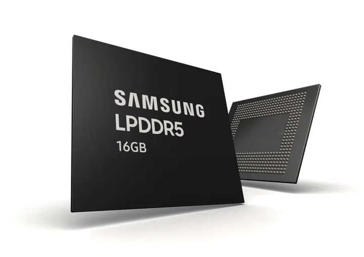 Samsung's 16Gb LPDDR5 DRAM. <br>Image source: Samsung