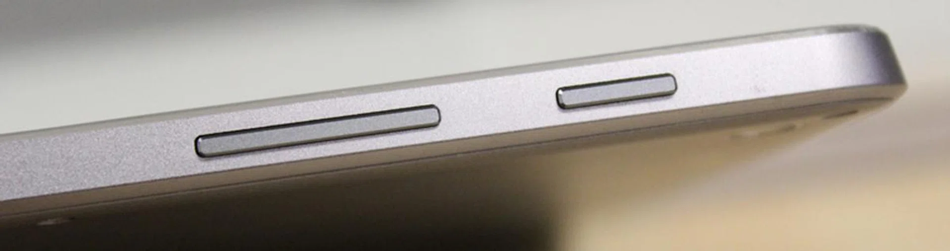The top of the tablet has the power and volume buttons.