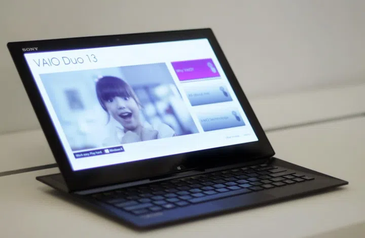 The Sony VAIO Duo 13 requires only a single touch to open up, thanks to its well-designed spring-loaded hinge. Unfortunately, you'd have to wait until July before you can get your hands on one. 