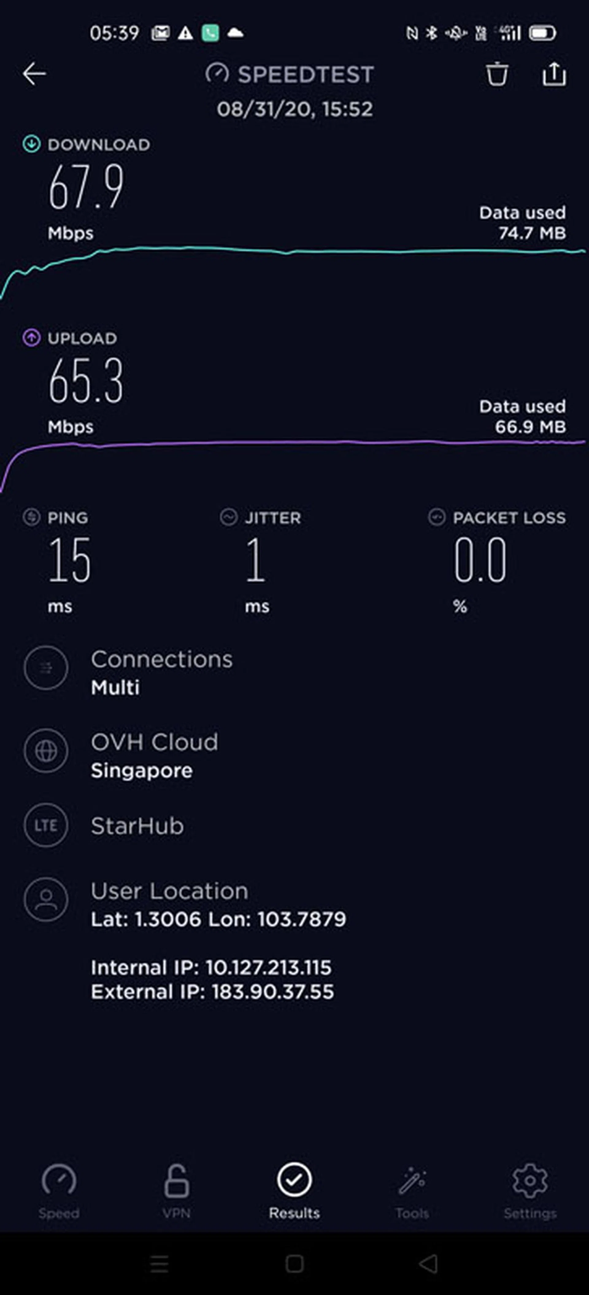 StarHub LTE Test 1