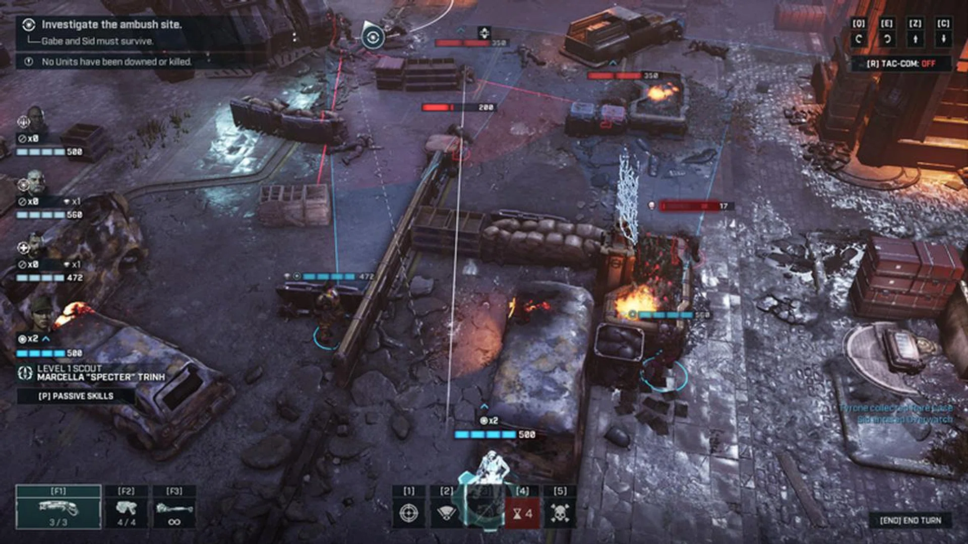 Executing downed enemies or chainsawing them can earn the entire team bonus action points, which could then be used to execute other enemies. You could build up a devastating series of combos against enemies this way, making gameplay much more aggressively fast-paced compared to XCOM. 