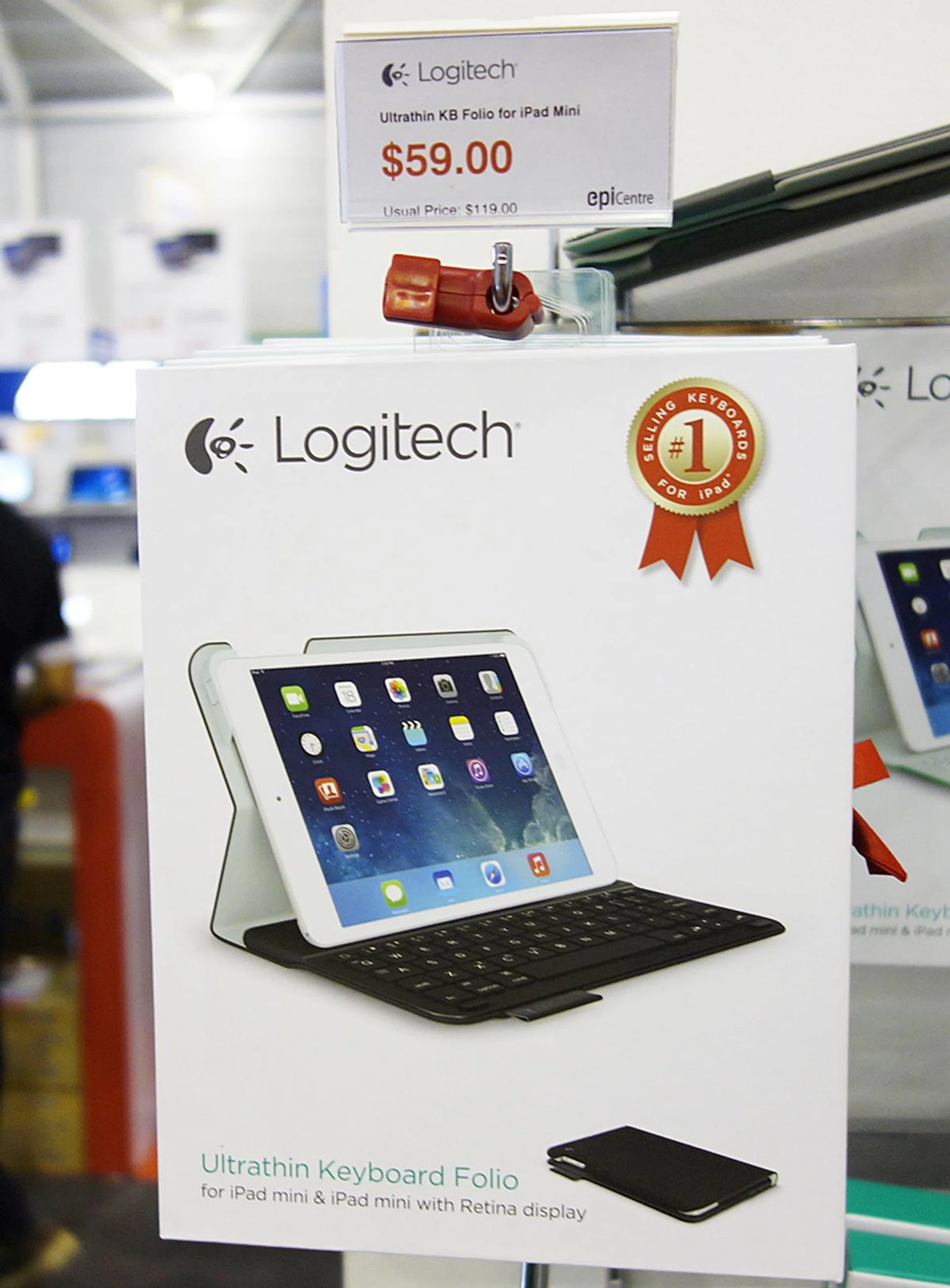 The Logitech Ultrathin KeyBoard Folio for the iPad mini is made from water repellent materials, protecting the tablet from spills, scratches and accidental bumps! It's on sale at the EpiCentre (Booth 6018) for S$59. It's also available at Nubox (Booth 6016).