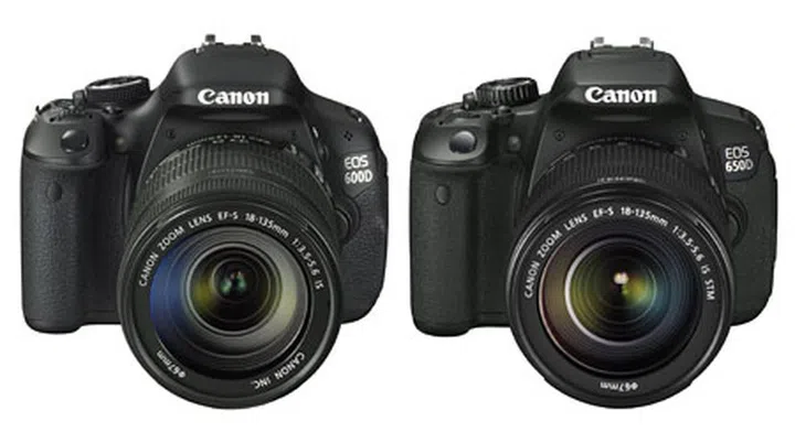 The Canon EOS 600D (left) and the new 650D (right).