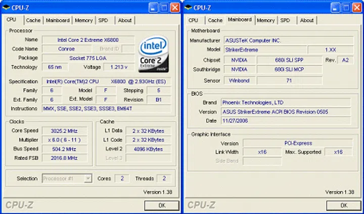 Overclocking CPU-Z screenshot. Click for full size image.