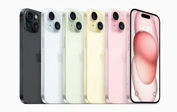 The iPhone 15 and 15 Plus colour options. Image source: Apple. 