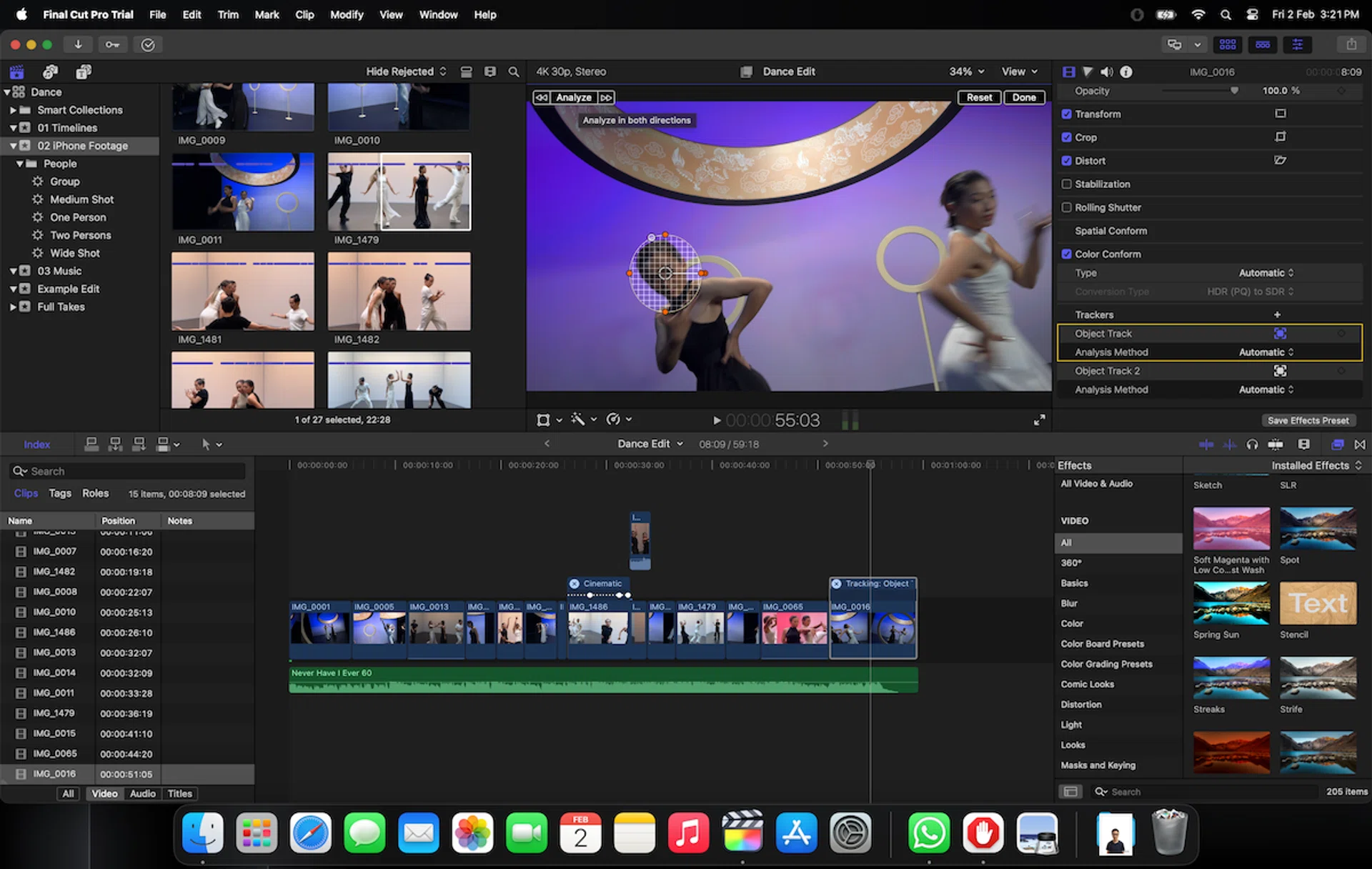 Adjusting the grid for Object Track.