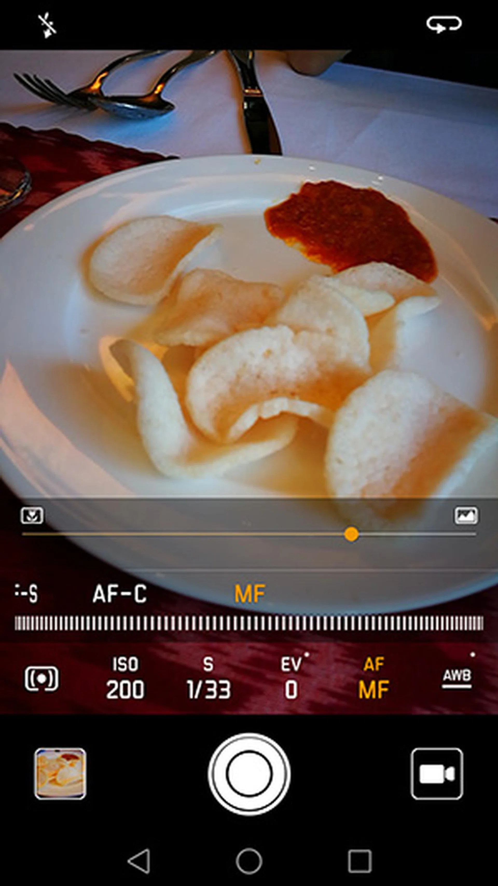 The PRO mode is easily activated, and gives you a whole range of options.