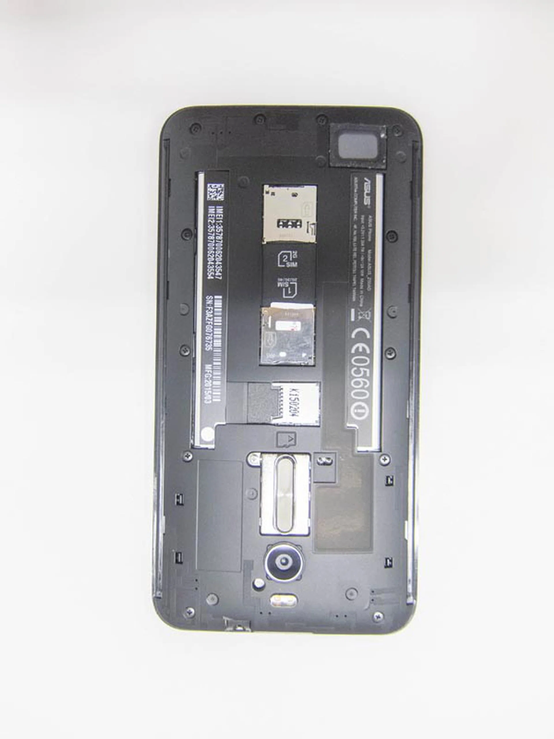 Remove the rear cover and you'll spot two micro-SIM slots and a microSD slot.