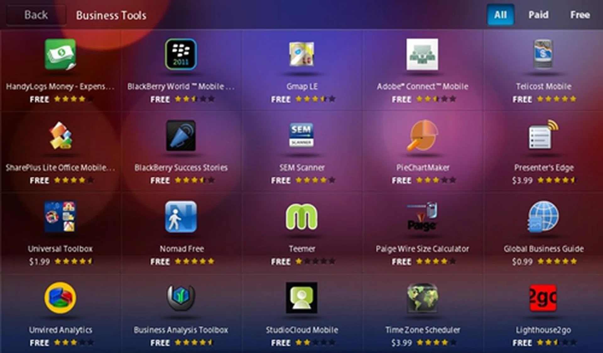 You can find more business apps in the BlackBerry App World.