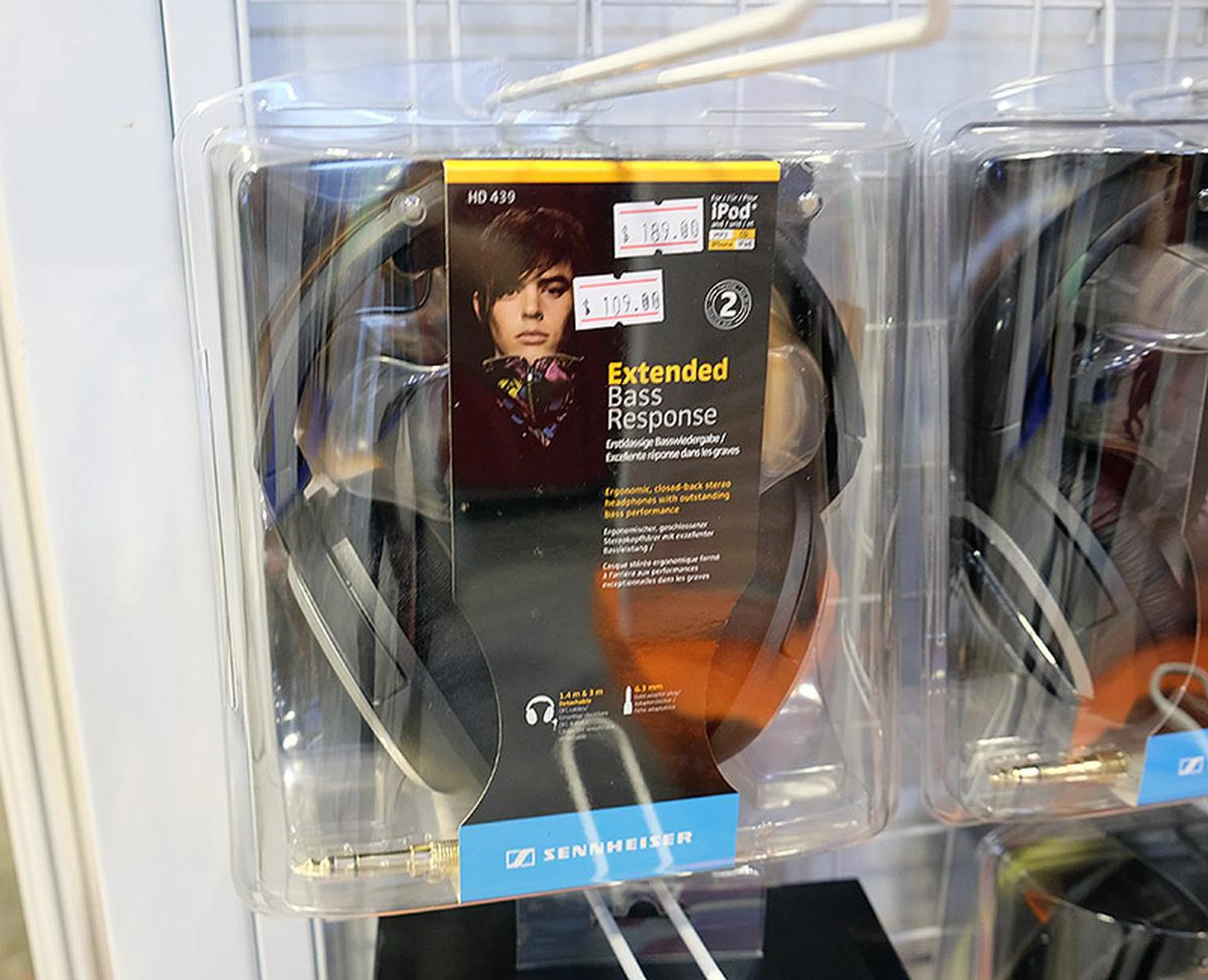 The Sennheiser HD 439 are tuned for bassheads and feature stronger bass response. It is going for $109 (U.P $189).