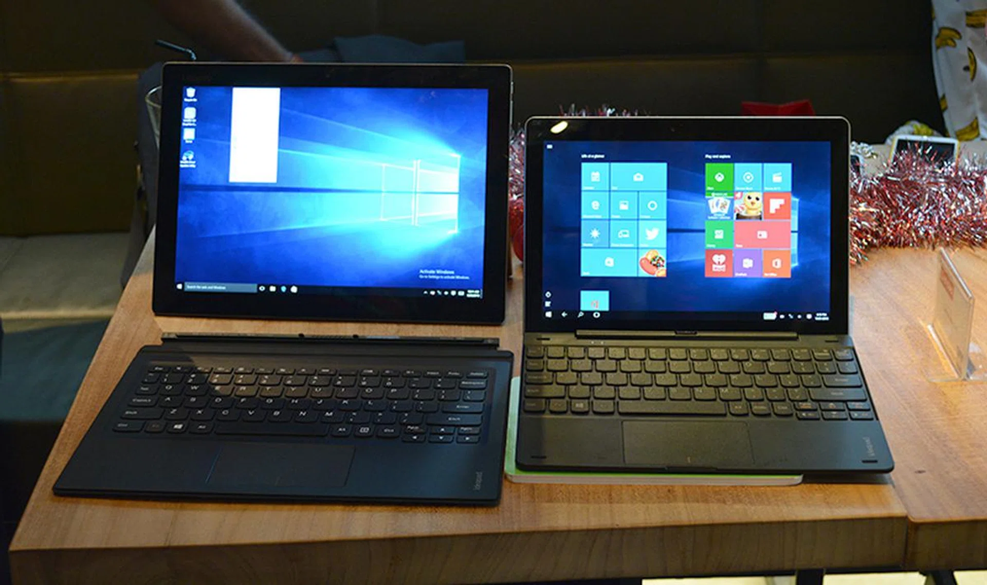 The Ideapad Miix 700 (left) and Miix 300 are relatively affordable 2-in-1 hybrid devices.
