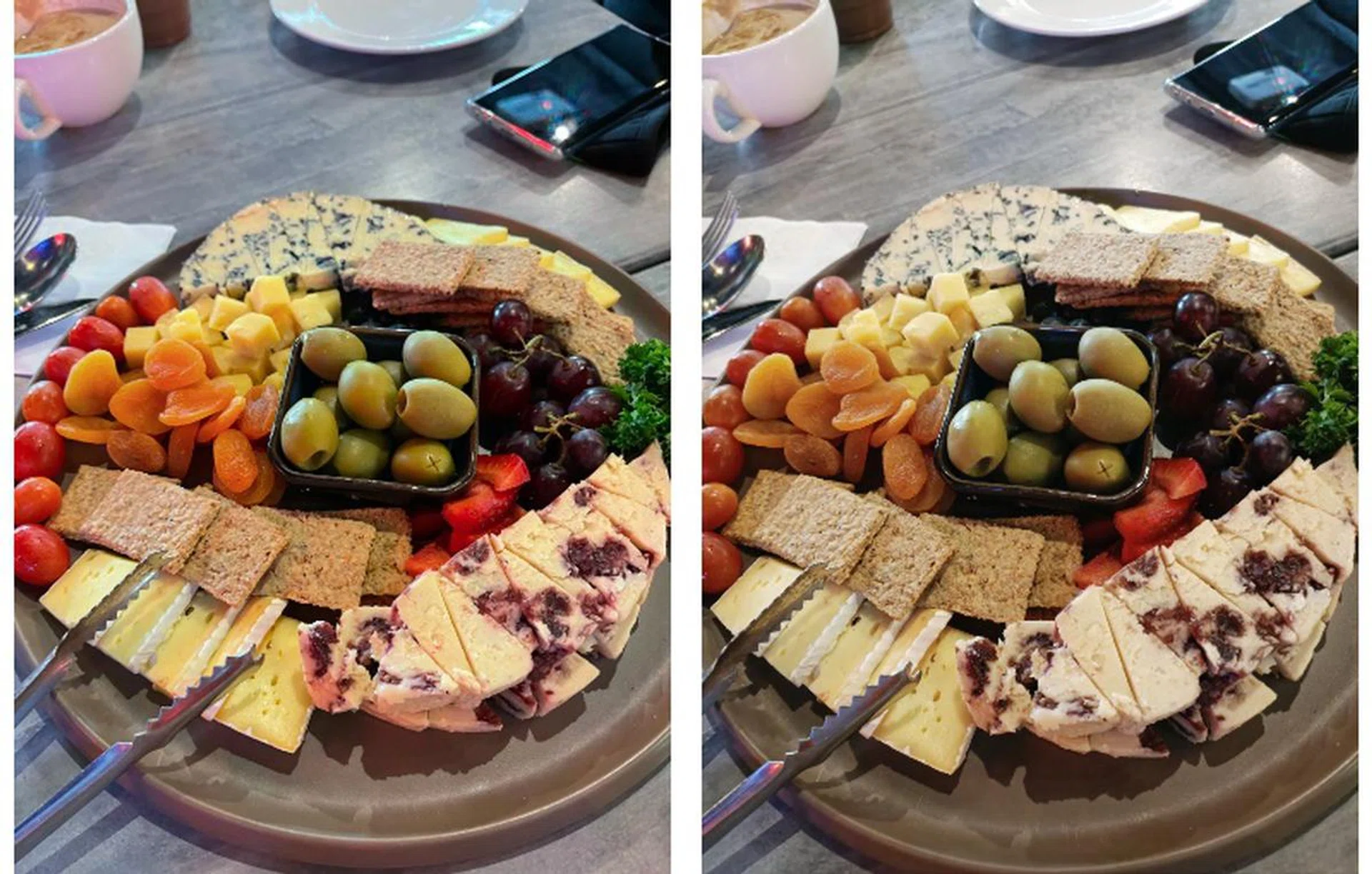iPhone 12 Pro Max on the left. Pictures were taken using the main rear cameras with settings at default. 