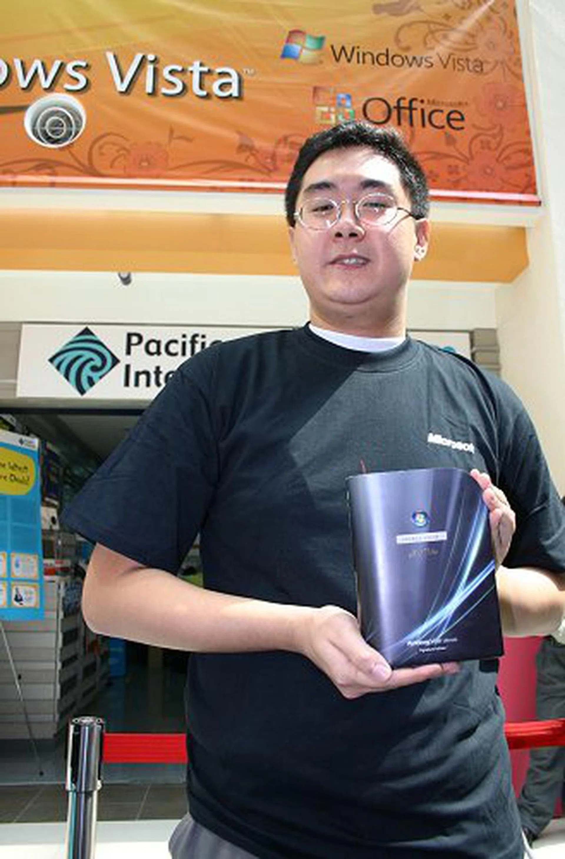  Nevertheless, you could tell he was a happy man having received the signature edition for being the first to buy the latest operating system from Microsoft.  