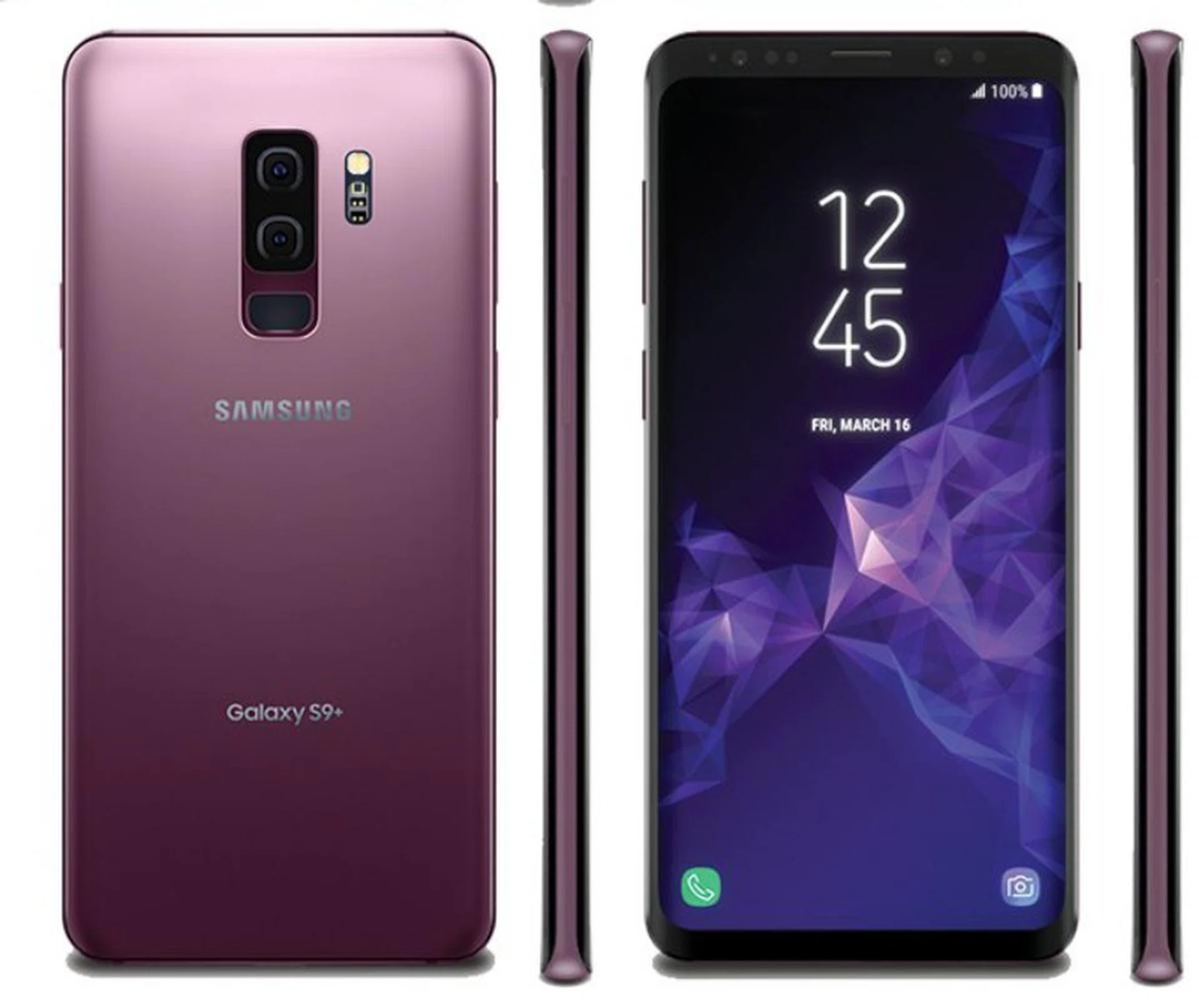 The Samsung Galaxy S9+. <br> Image source: @evleaks