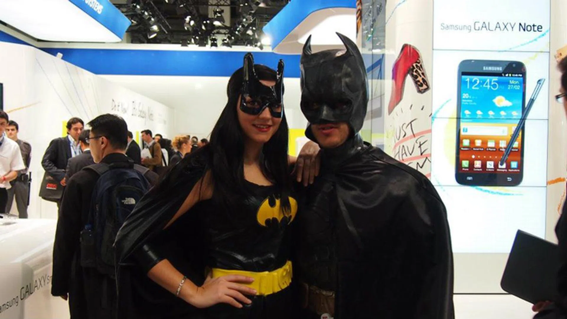 Nah nah nah nah nah nah nah nah, Batman! And Batgirl too. This isn't the first time we saw super heroes at a trade show. We also spotted Superman and Wonder Woman at CES 2012.