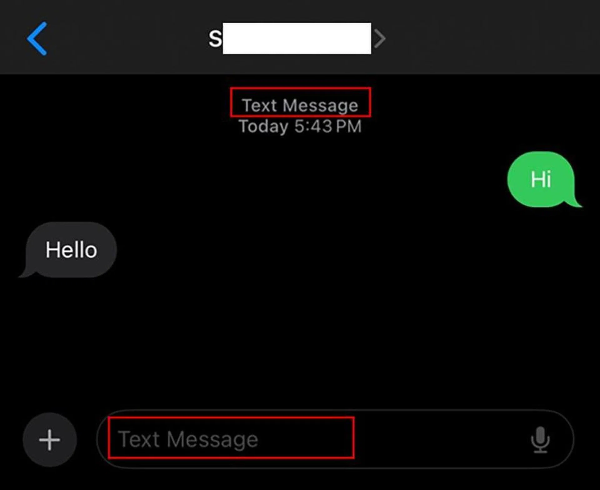 If it's not an iMessage, texts will be in green bubbles, and a disclaimer is stated at the top where "iMessage" usually is. Photo: Singapore Police Force.