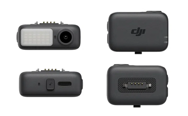 In anti-clockwise manner from left: the front, back, bottom and top of the new OM Multifunctional Module. Photo: DJI