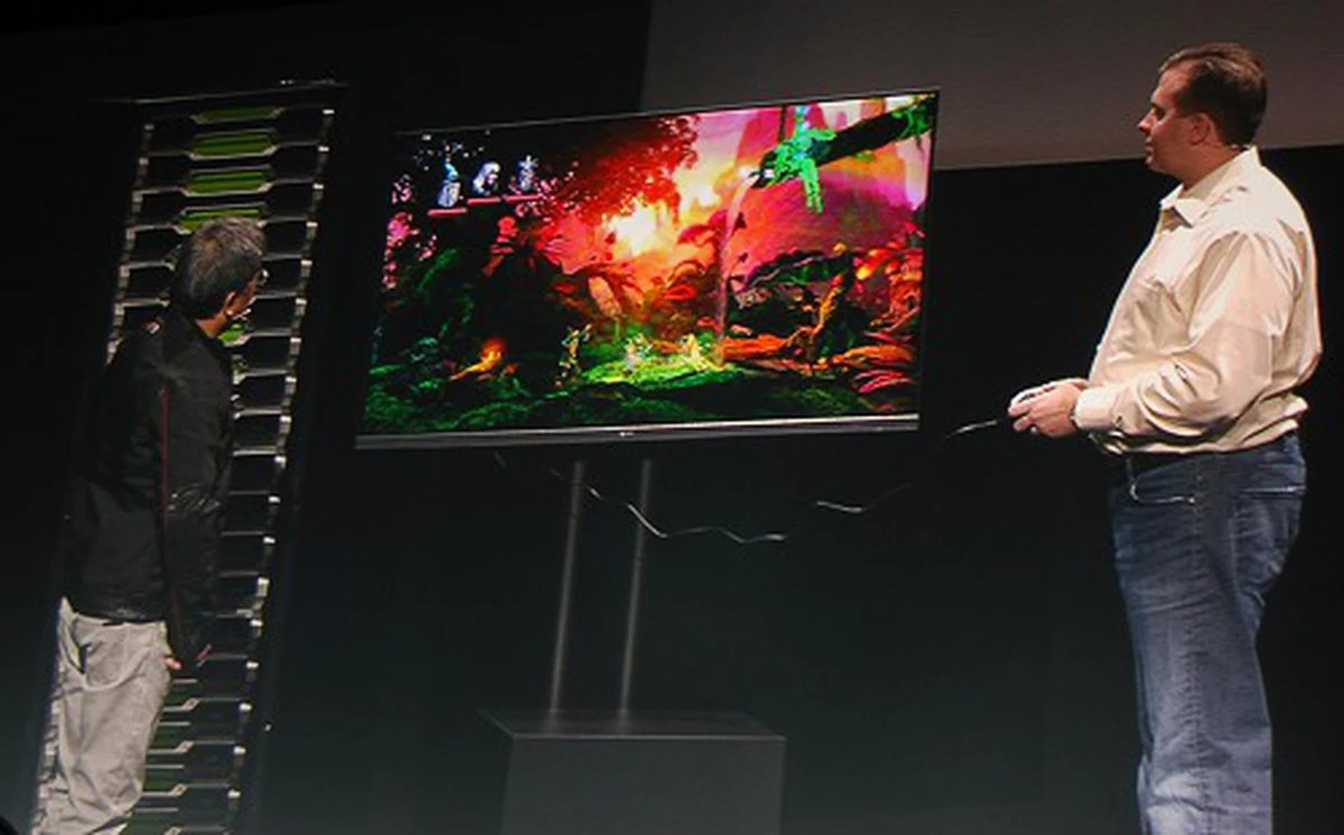 To show proof of concept, NVIDIA demonstrated the GRID platform streaming games to a LG 55LA6900 smart TV at full HD resolution with nothing but the TV loaded with a NVIDIA GRID receiver client and Ethernet connection to stream games via the local router from the internet.
