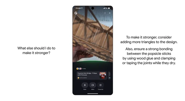 Pointing and asking is now possible with Live Visual Search via Google Lens. Image: Google.