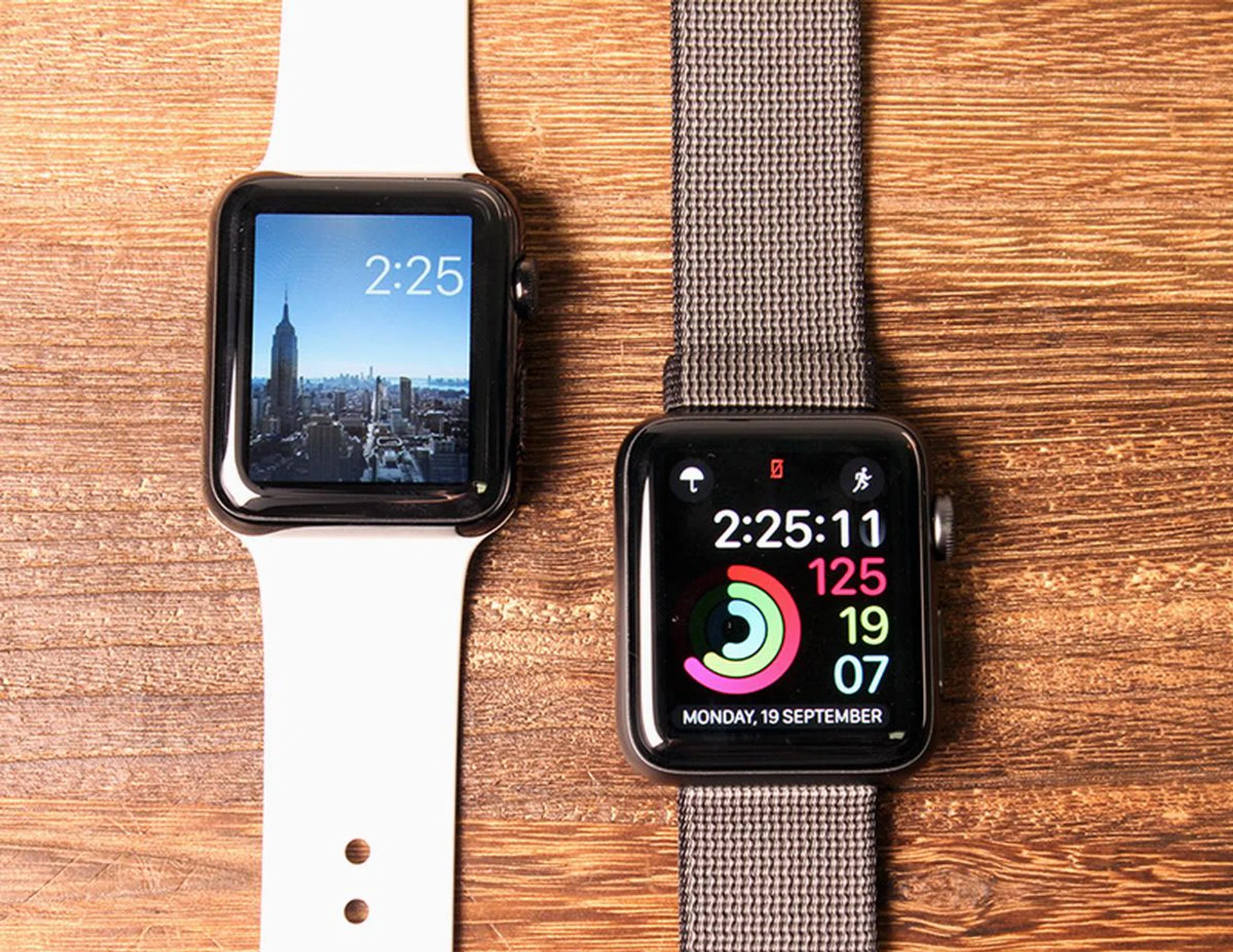 The Apple Watch Series 2's display is brighter and looks more vivid. It's also easier to read in bright sunlight.
