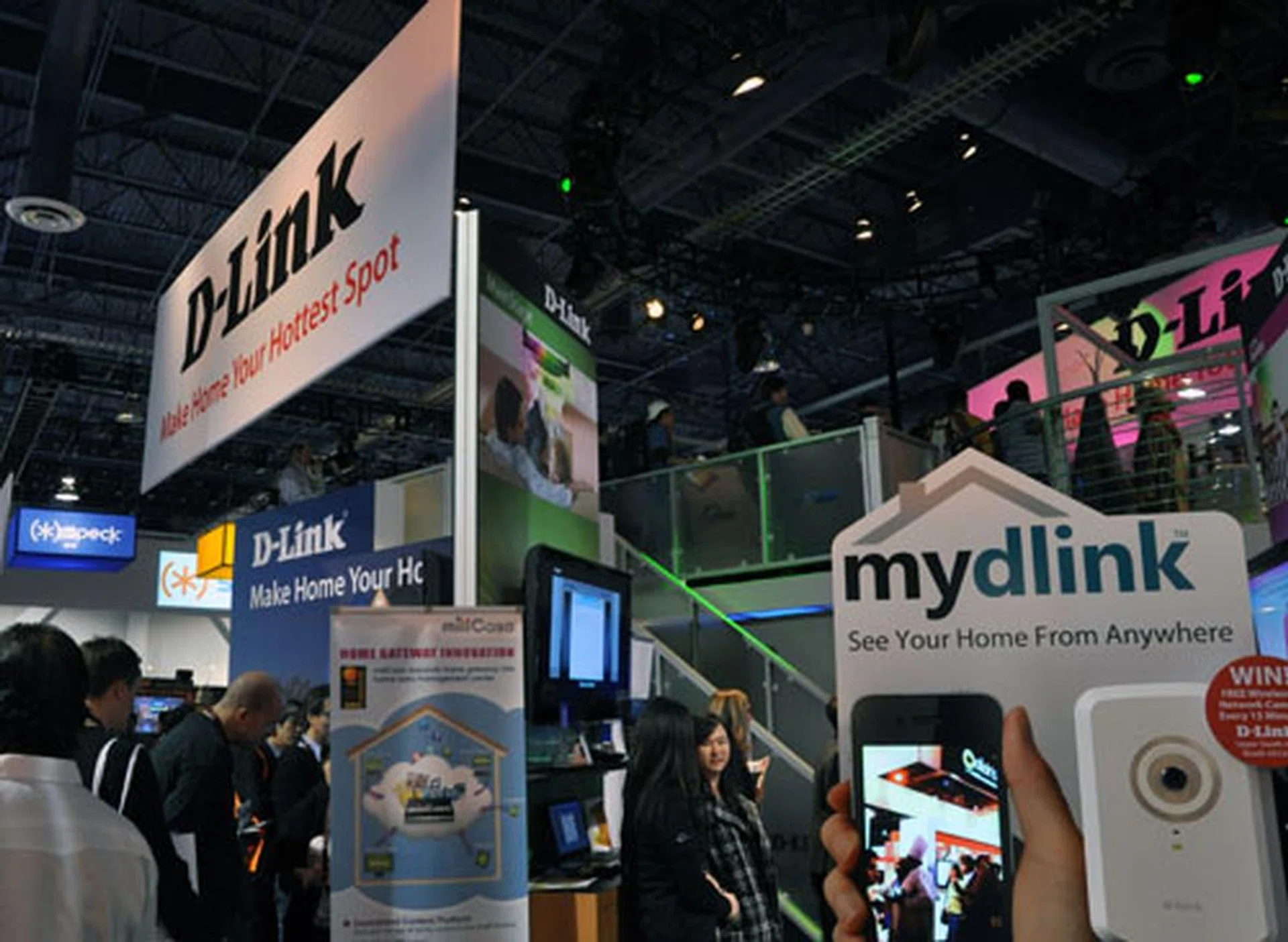 D-Link's booth - full of networking solutions.