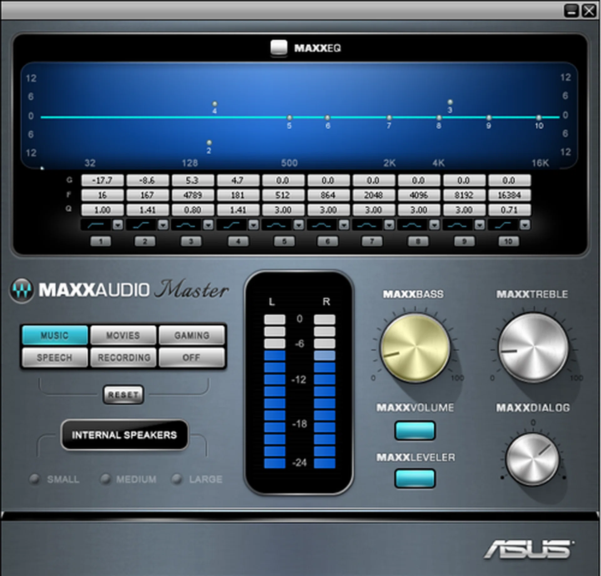 The MAXXAUDIO application lets advanced users fine tune the ET2300INTI's sound.