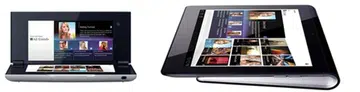 The Sony Tablet P (left) and Tablet S (right) have unconventional designs which make them stand out from the rest.