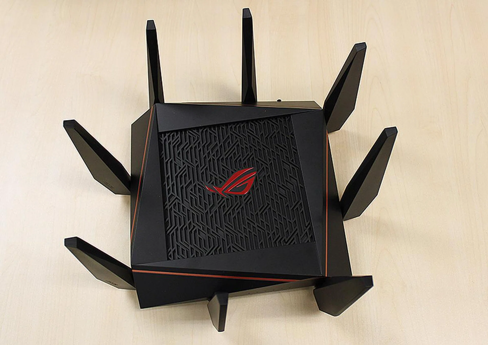 The ROG Rapture GT-AC5300 looks identical to the older RT-AC5300 router.