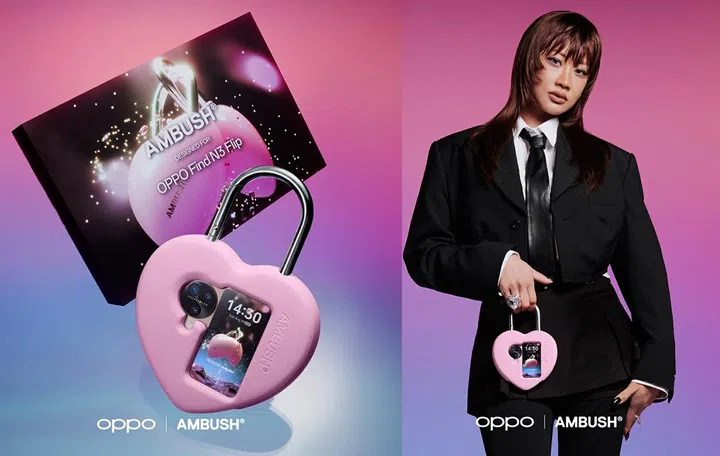 OPPO X AMBUSH Flipped Padlock for the OPPO Find N3 Flip.