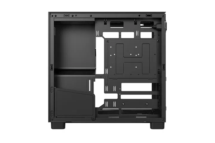 The NEX C53 is also a dual-chamber case, featuring a front-mounted PSU and BTF motherboard support.