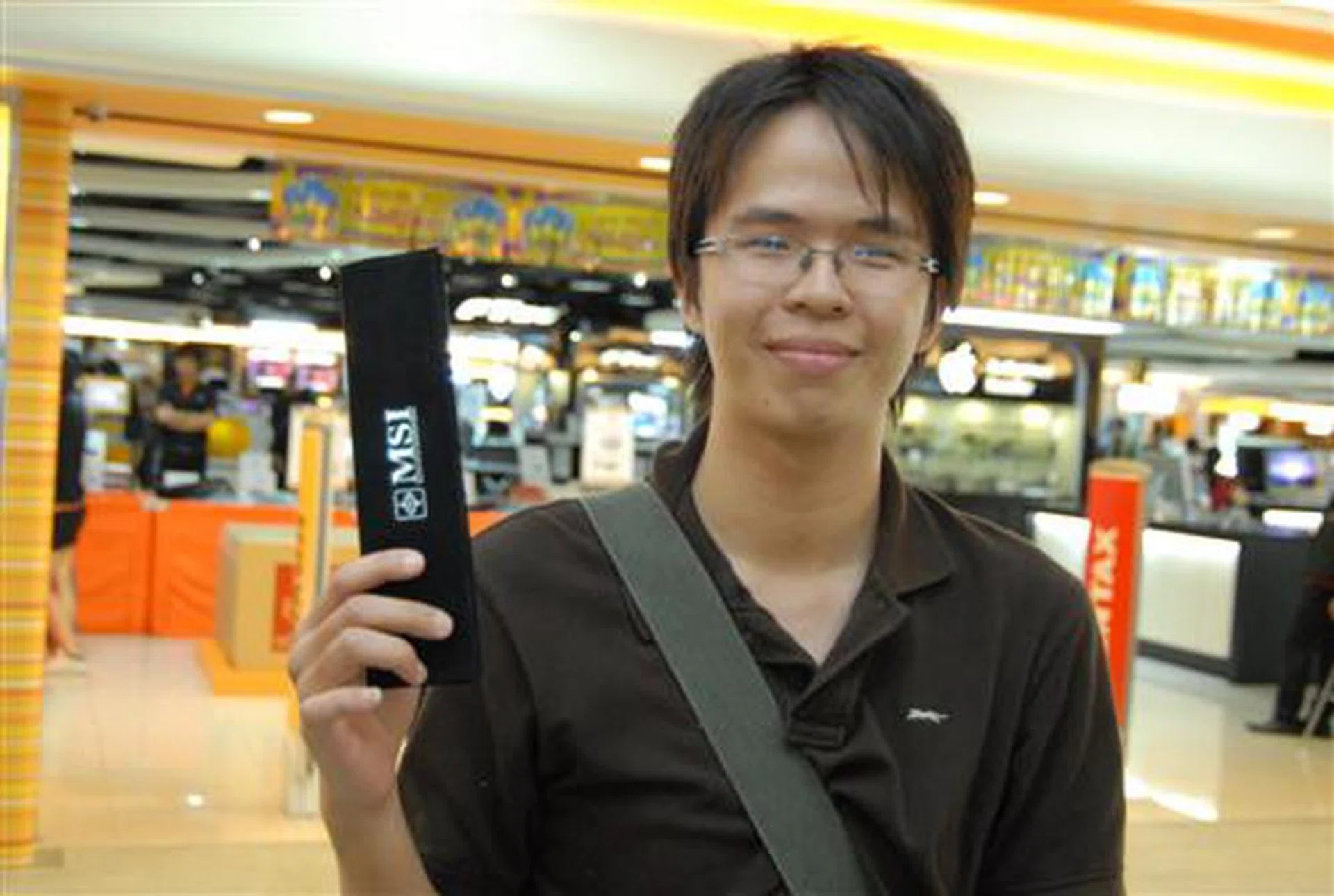  This lucky guy answered a trick question correctly and walked away with an MSI watch.  