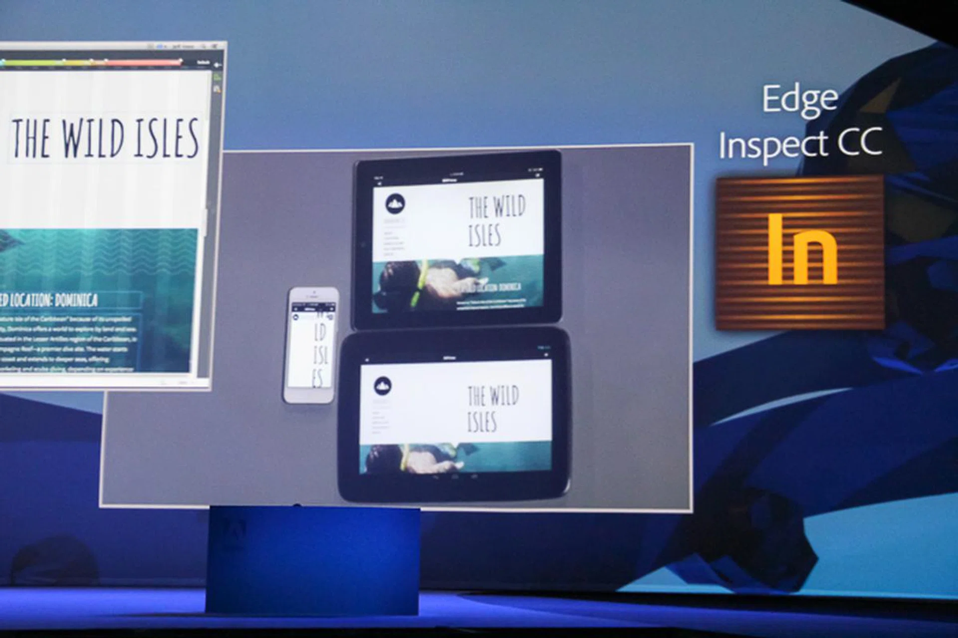 Using Edge Inspect CC, a designer can send a live preview to multiple mobile devices.