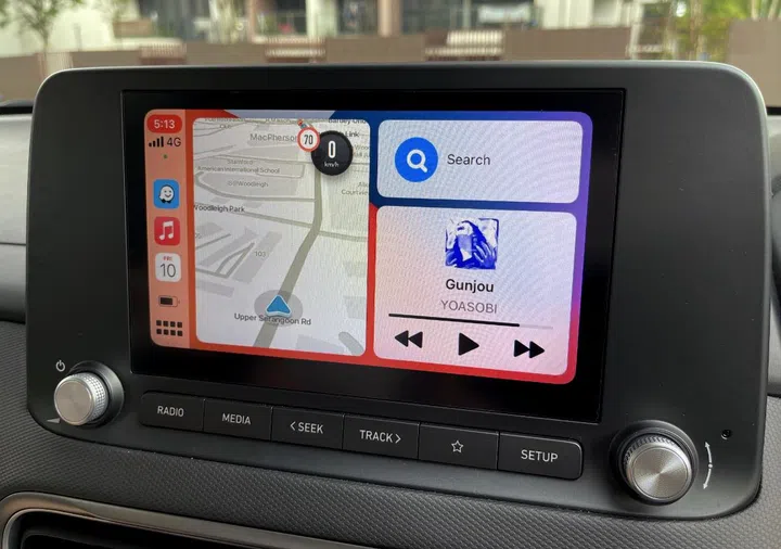 The 8-inch infotainment screen supports touch inputs. The system itself is fast and responsive.