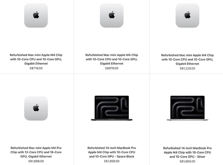 Refurbished M4 Macs are now available on the Apple Online Store. Photo: HWZ