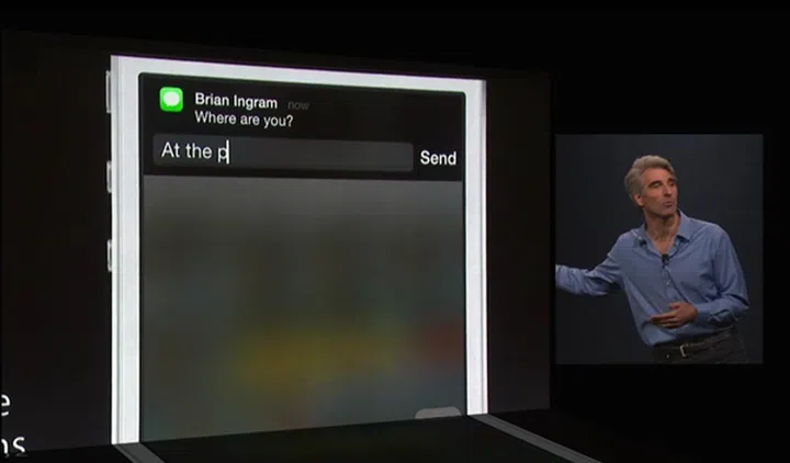 You can act on notifications in iOS 8.