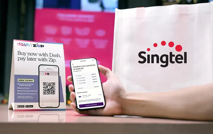 Singtel's Dash partners Zip to give customers more payment options (Photo credit Singtel).