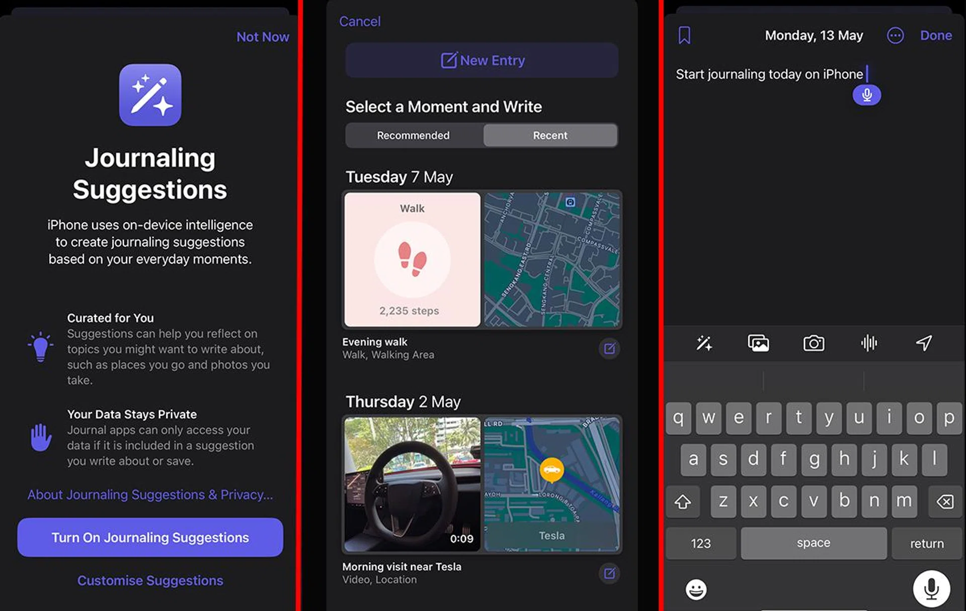 Start journalling based on your moments 