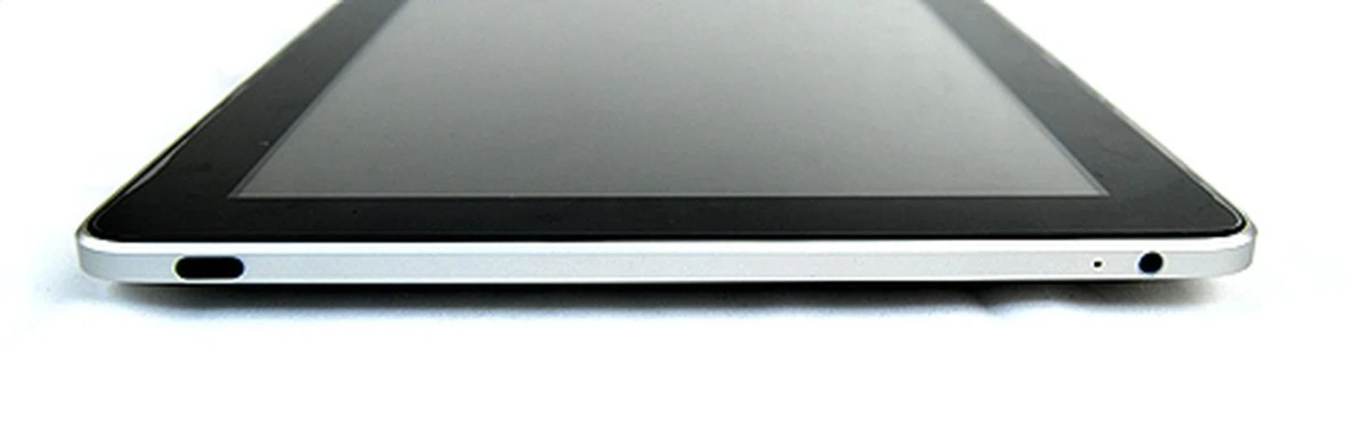 On the top, we found the wake/sleep button as well as a 3.5mm stereo jack for your headphones.