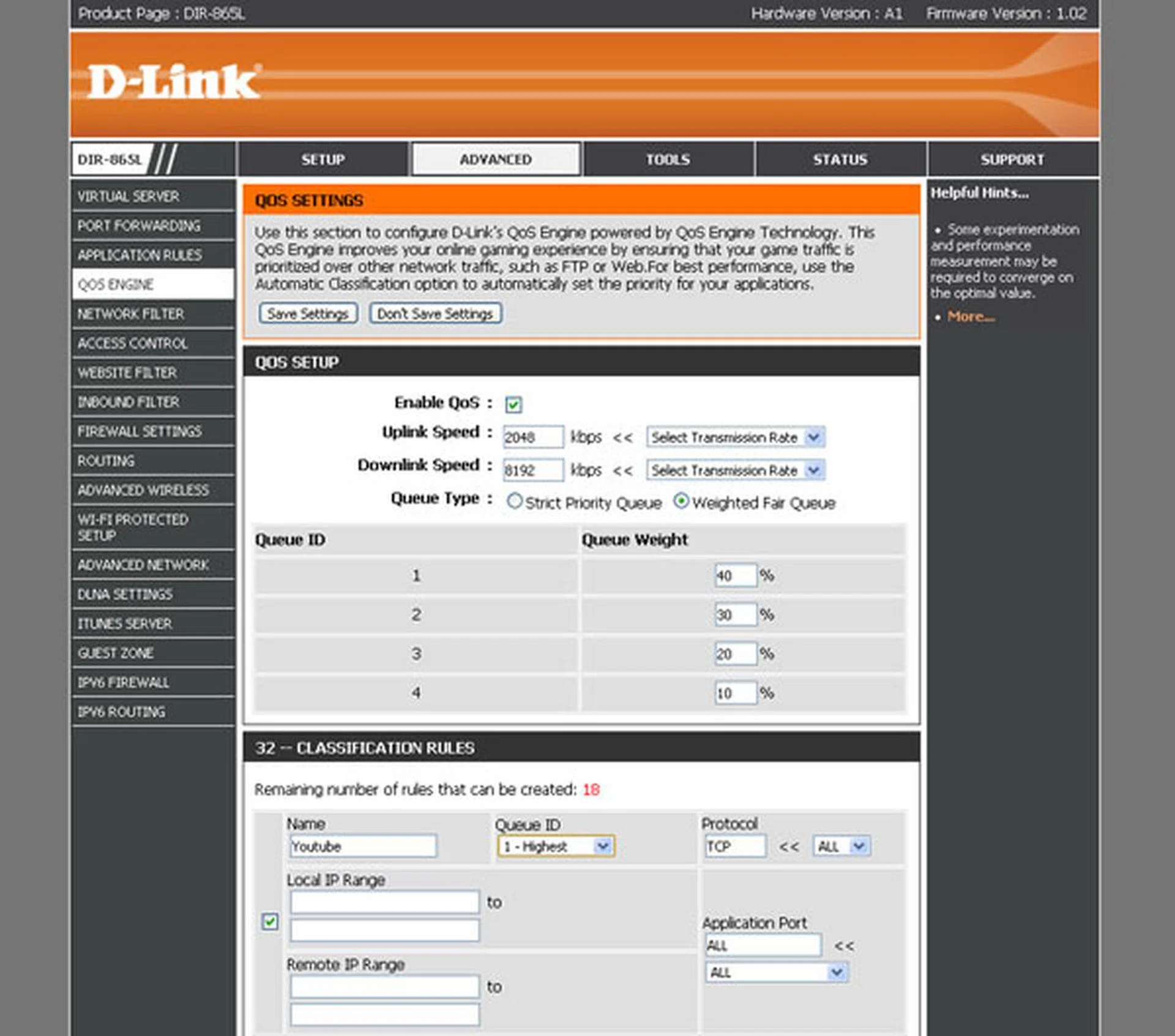 Although D-Link mentioned gaming traffic in its description, their QoS engine can be configured for other purposes as well such as prioritizing VoIP or streaming services for example.