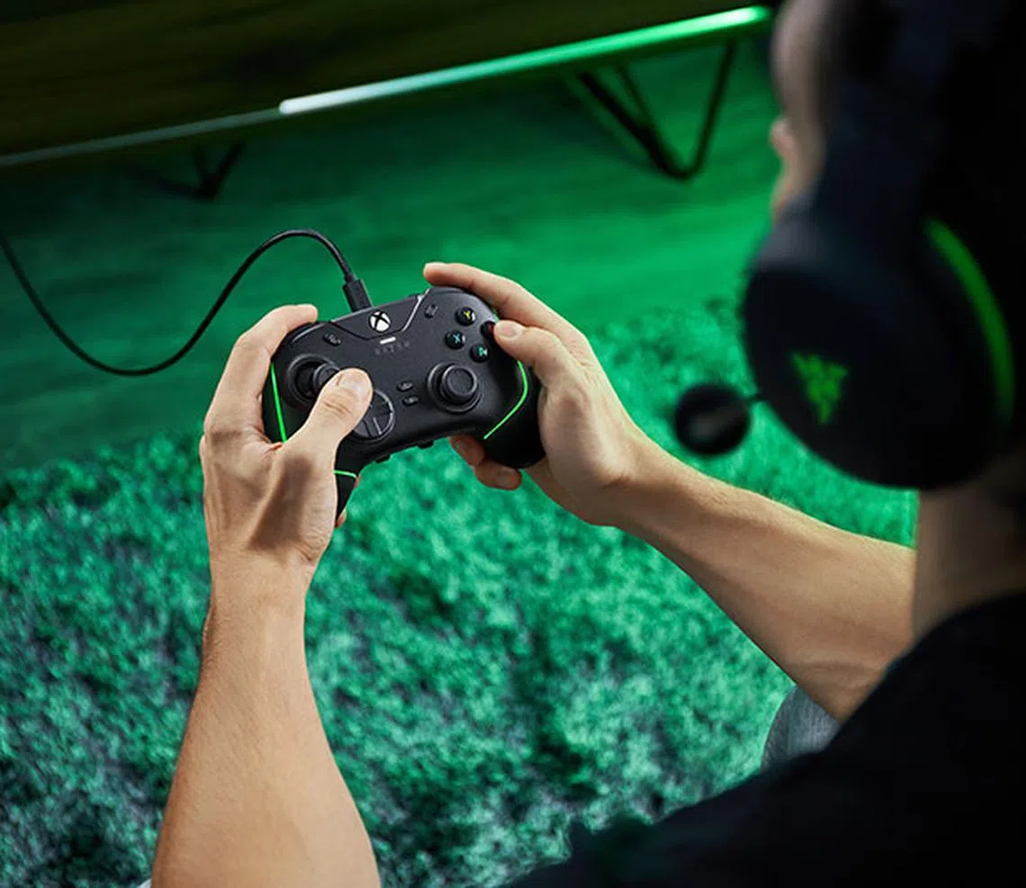 The Razer Wolverine V2 Chroma sports RGB and interchangeable thumb