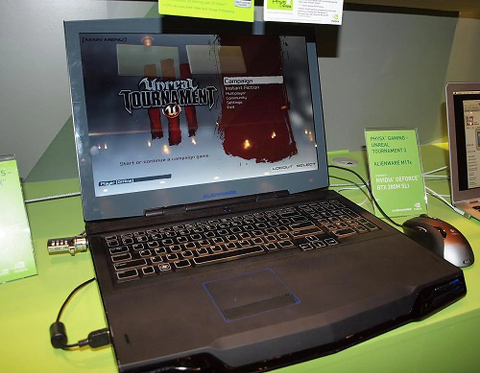 At the top of the performance chain, we've an Alienware M17x notebook with dual GeForce GTX 280M in SLI mode.