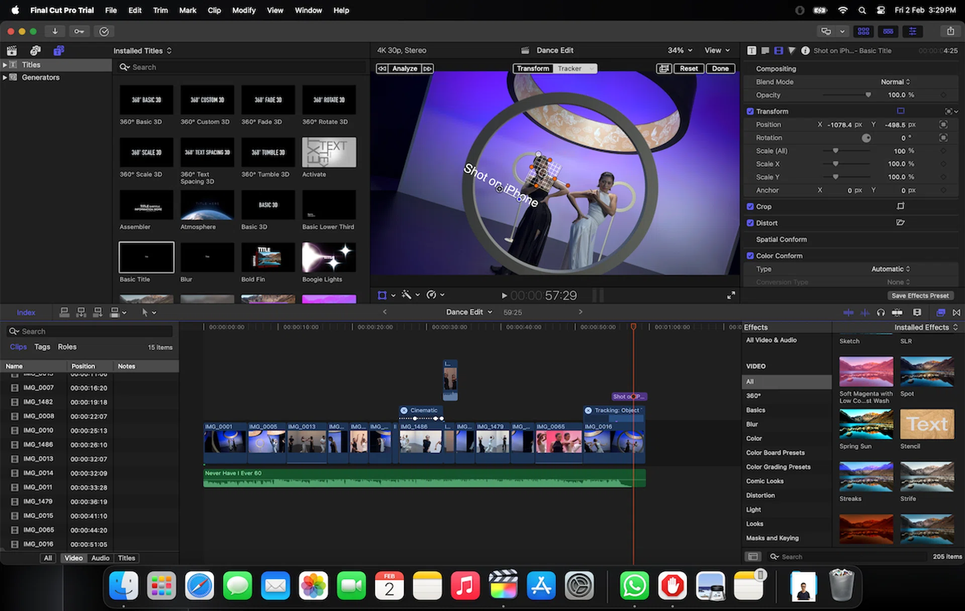 Object Track in Final Cut Pro.