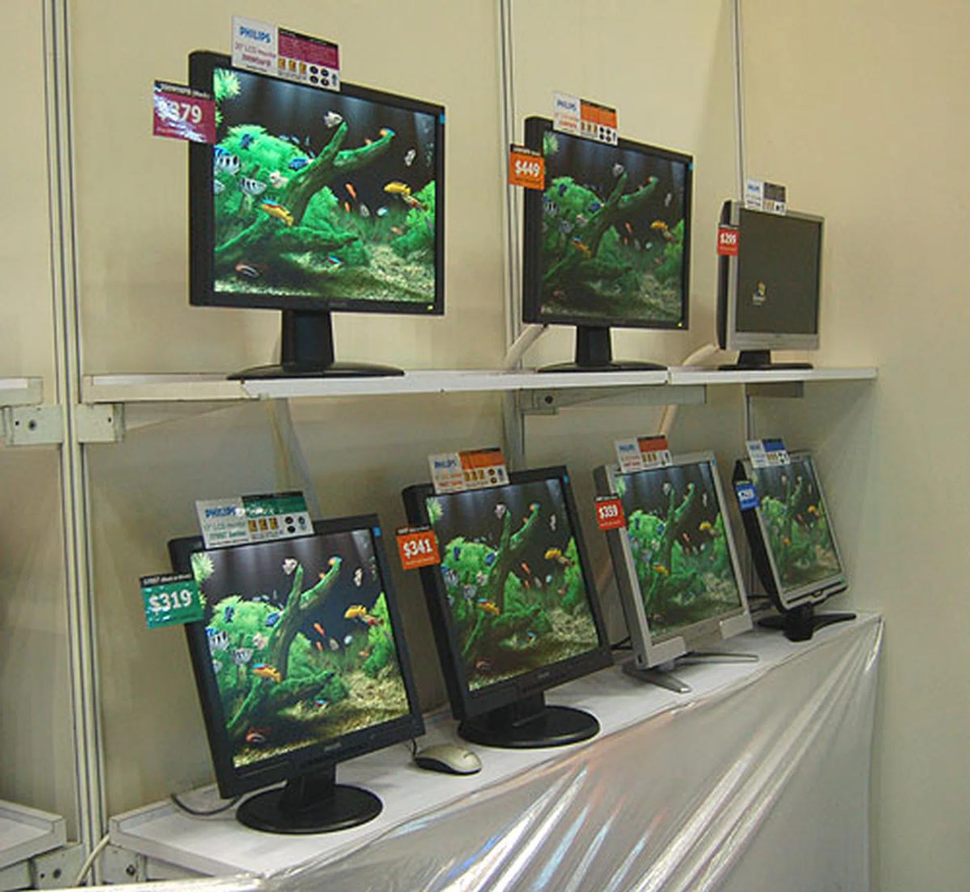  They say a picture tells a thousand words. So what does this lackluster and dull booth showcasing Philips LCD monitors tell us? Well, perhaps the company is so confident of extending its record as Singapore No.1 selling brand for LCDs that they don't need to jazz up their display. Besides, there's a sure win lucky dip for all Philips LCD monitor purchase, with prizes ranging from $79 to $1899.  