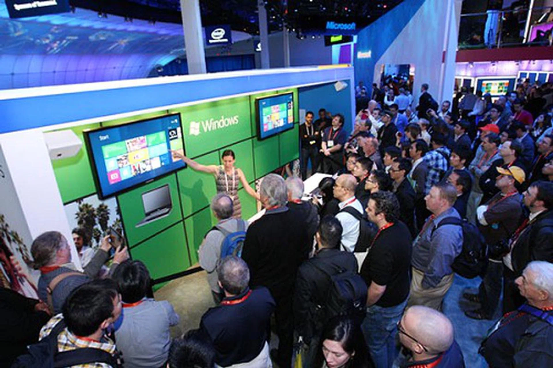 At Microsoft's booth in CES 2012, trainers were busy educating and familiarizing crowds of onlookers checking out how Windows 8 has progressed to-date and how they can get ready for it when it releases.